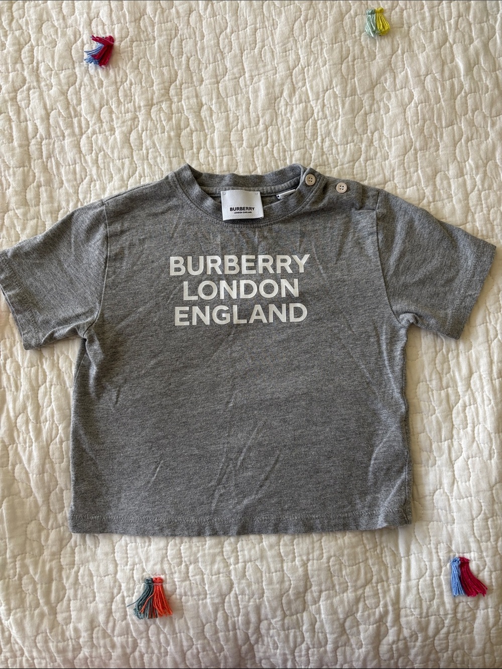 Burberry Kids Gray Logo Tee - Burberry London England